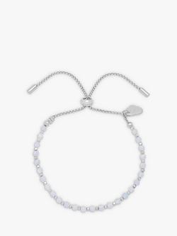 Estella Bartlett Amelia Blue Lace Agate Beaded Bracelet, Silver, Silver