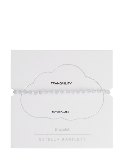 Estella Bartlett Amelia Blue Lace Agate Beaded Bracelet, Silver - view 2, Silver