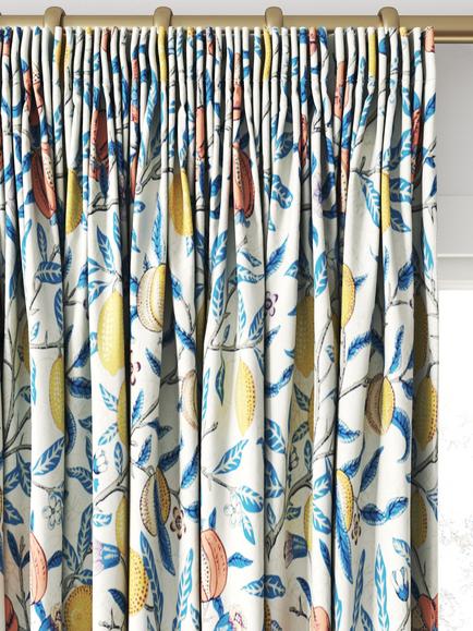 Morris & Co. Fruit Made to Measure Curtains or Roman Blind, Paradise Blue - view 2, Paradise Blue