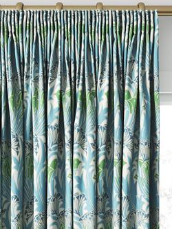 Morris & Co. Laceflower Made to Measure Curtains or Roman Blind, Garden Green/Lagoon - view 2, Garden Green/Lagoon