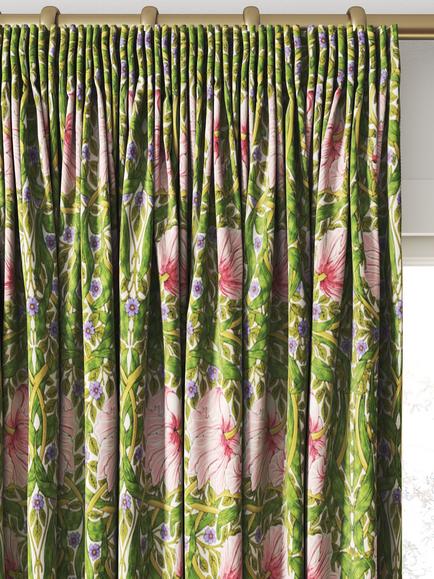 Morris & Co. Pimpernel Made to Measure Curtains or Roman Blind, Sap Green/Strawberry - view 2, Sap Green/Strawberry