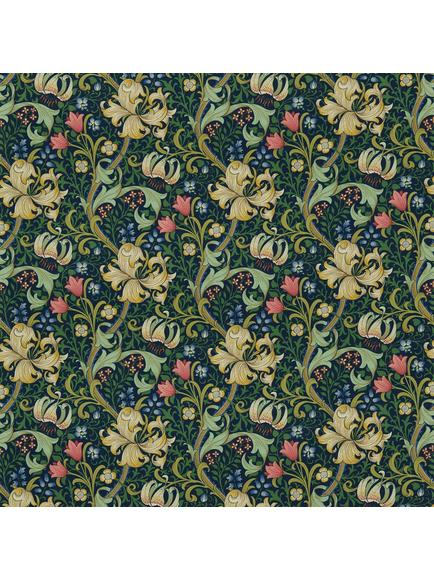 Morris & Co. Golden Lily Made to Measure Curtains or Roman Blind, Midnight/Green, Midnight/Green