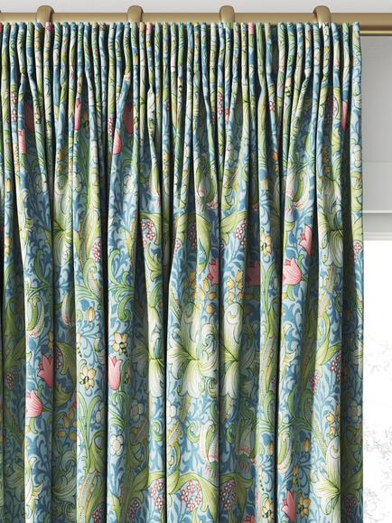 Morris & Co. Golden Lily Made to Measure Curtains or Roman Blind, Mineral - view 2, Mineral