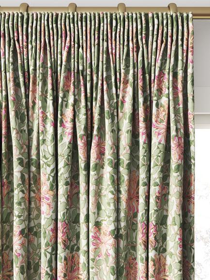 Morris & Co. Honeysuckle Made to Measure Curtains or Roman Blind, Chalk/Yellow - view 2, Chalk/Yellow