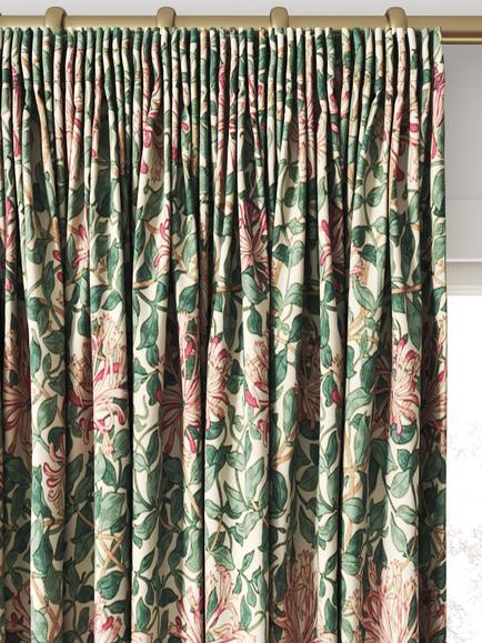 Morris & Co. Honeysuckle Made to Measure Curtains or Roman Blind, Cream/Wine - view 2, Cream/Wine