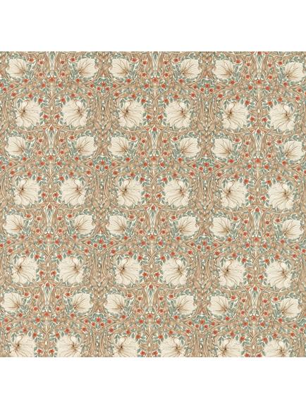 Morris & Co. Pimpernel Made to Measure Curtains or Roman Blind, Linen/Coral, Linen/Coral