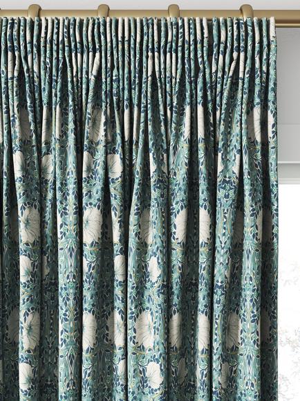 Morris & Co. Pimpernel Made to Measure Curtains or Roman Blind, Cobalt/Mineral - view 2, Cobalt/Mineral