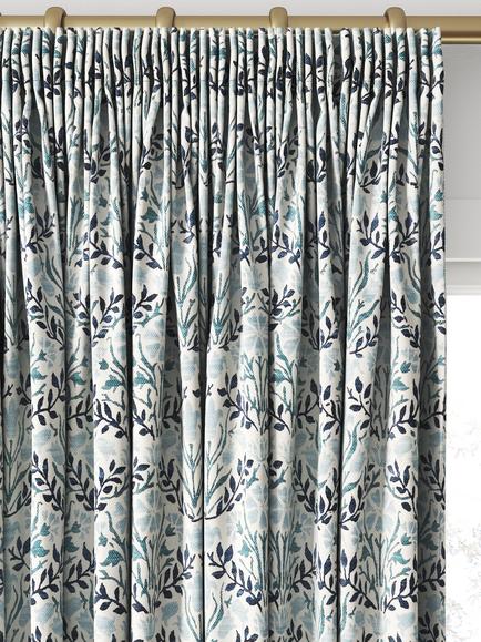 Morris & Co. Bellflowers Made to Measure Curtains or Roman Blind, Mineral Blue - view 2, Mineral Blue