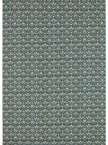 Morris & Co. Bellflowers Made to Measure Curtains or Roman Blind, Thyme, Indigo/Thyme