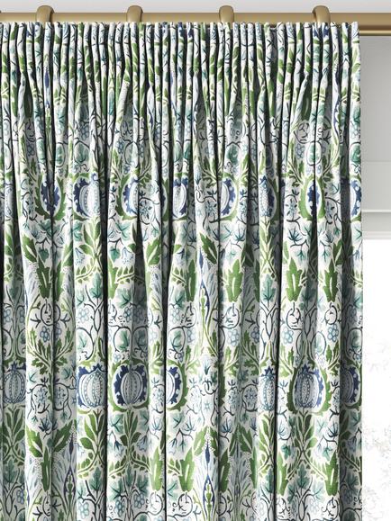 Morris & Co. Little Chintz Made to Measure Curtains or Roman Blind, Nettle - view 2, Nettle/Woad