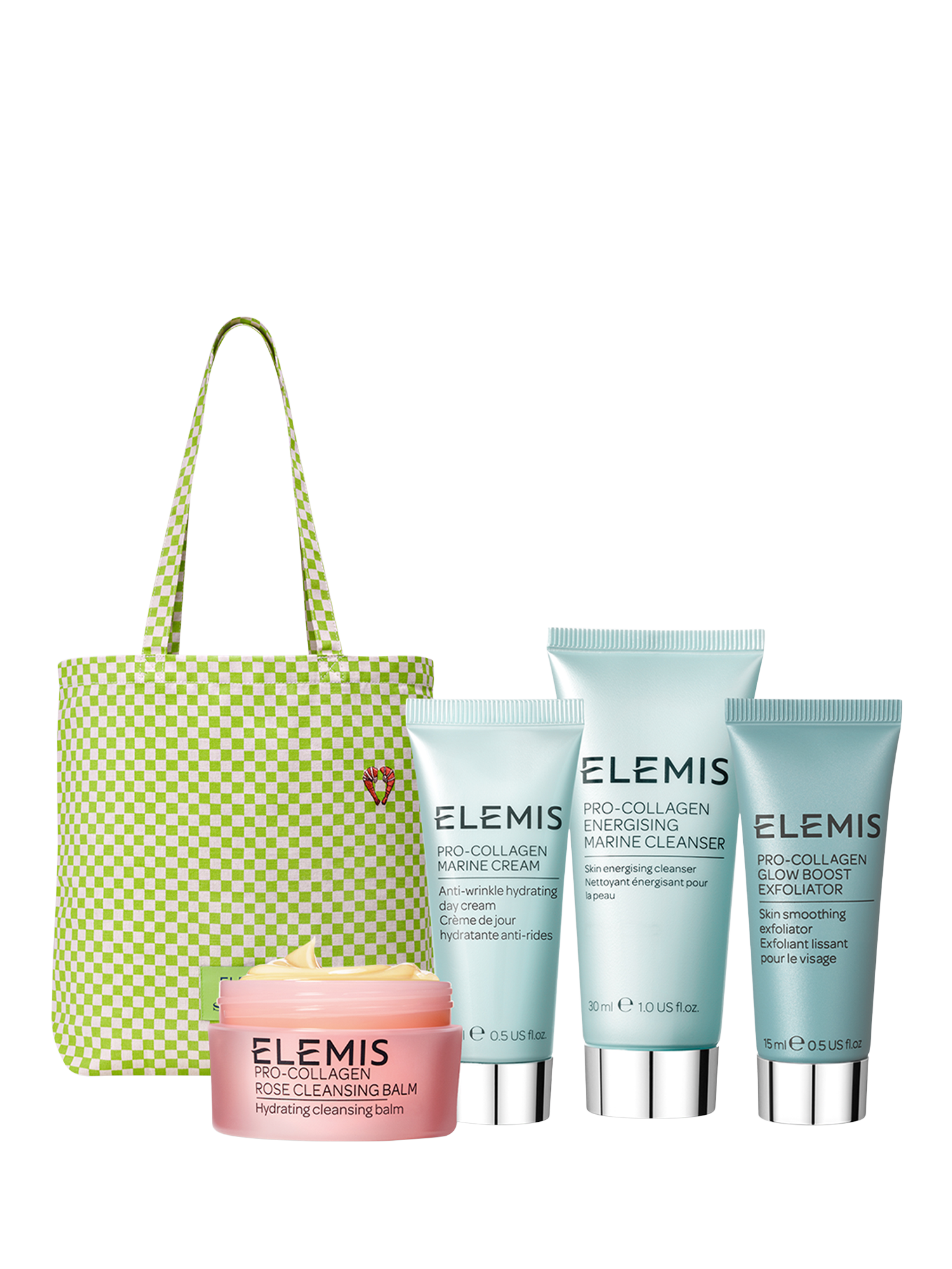 Product image 1 of 5, which shows Elemis x Shrimps Glow Discovery Skincare Gift Set