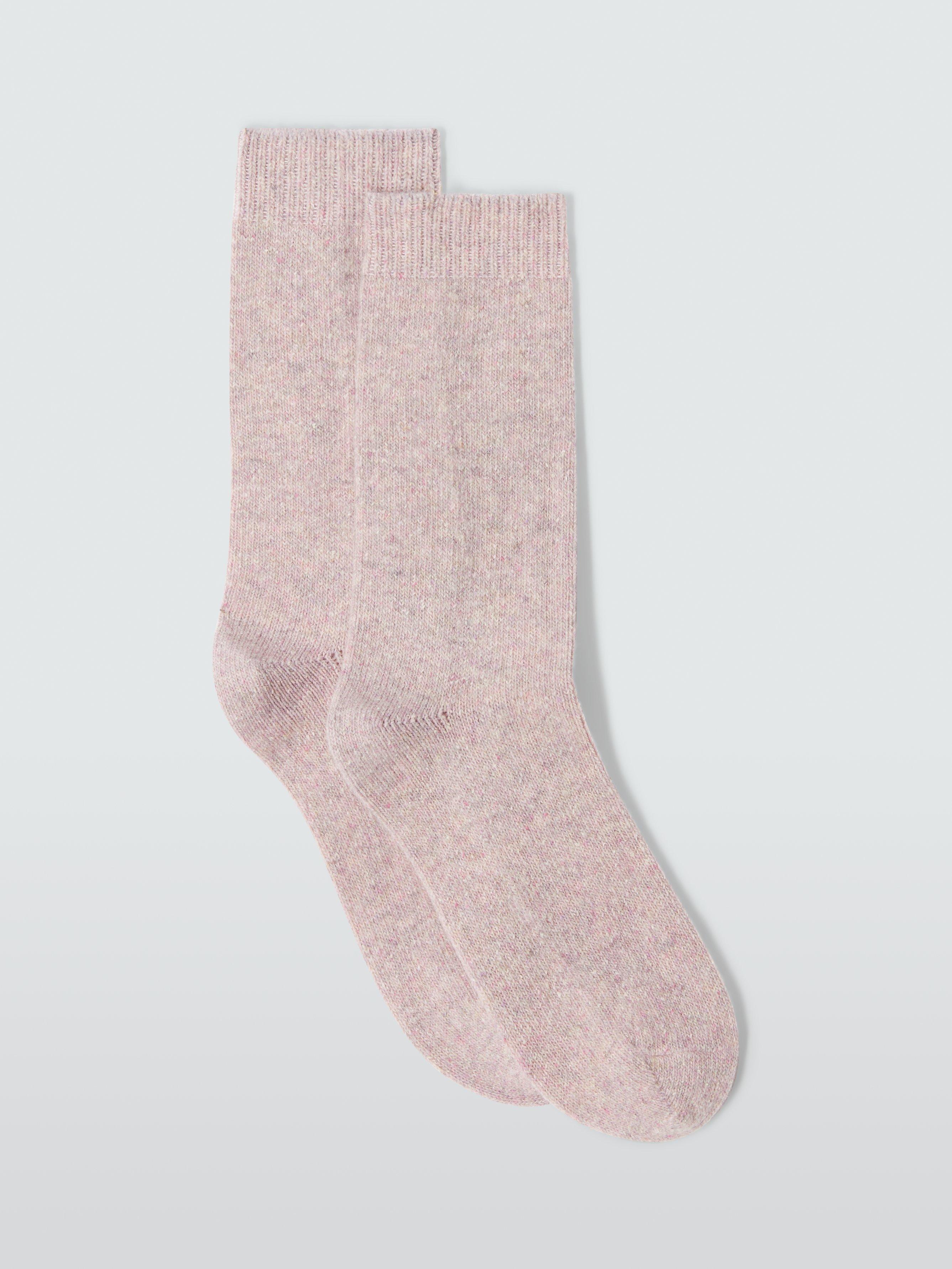 Product image 1 of 2, which shows John Lewis Wool Silk Blend Ankle Socks, Blush