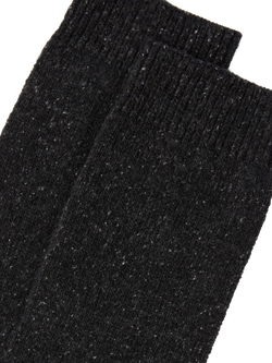 John Lewis Wool Silk Blend Ankle Socks - view 2, Charcoal