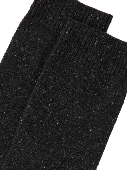 John Lewis Wool Silk Blend Ankle Socks - view 2, Charcoal