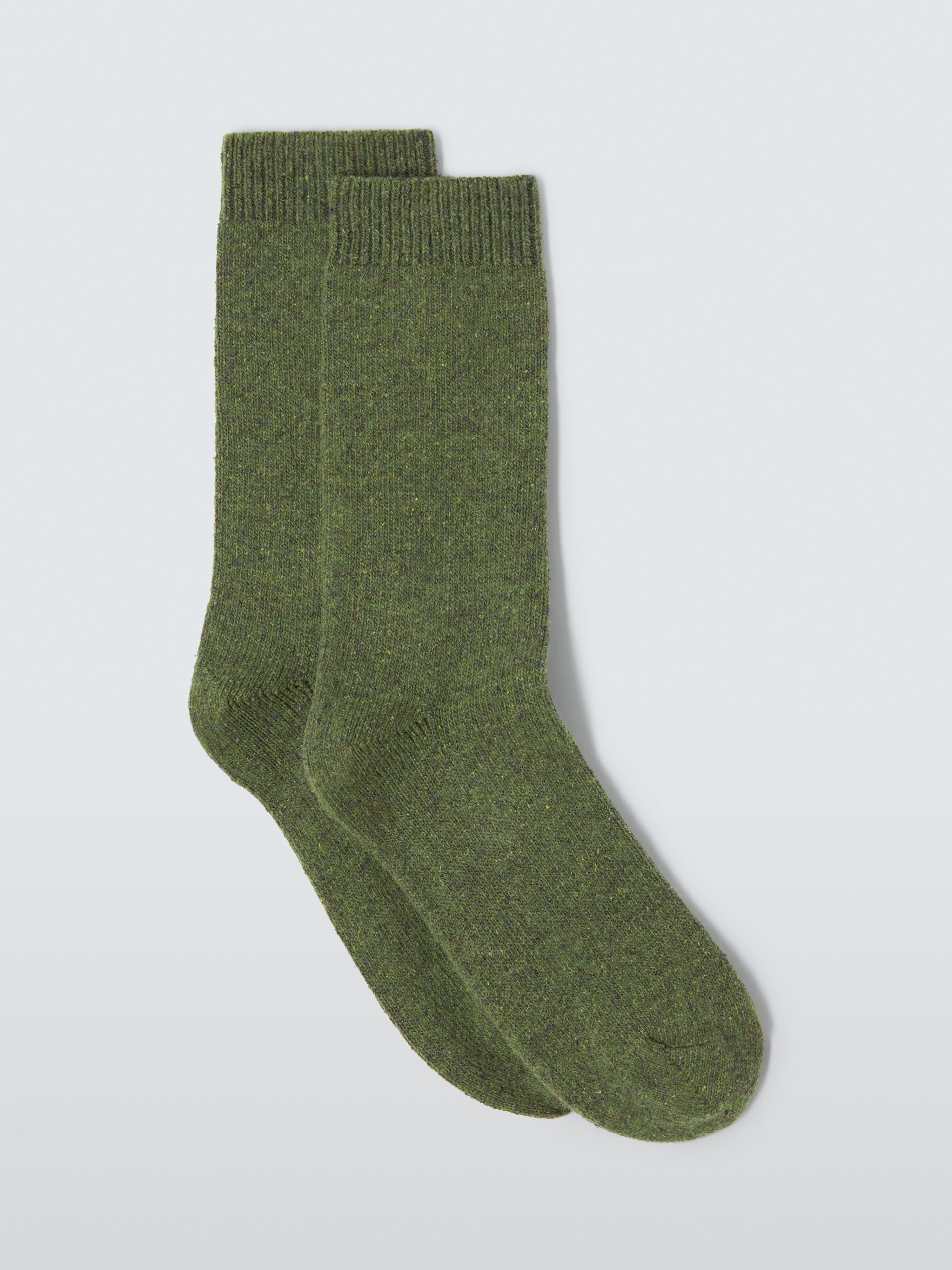 Product image 1 of 2, which shows John Lewis Wool Silk Blend Ankle Socks, Green