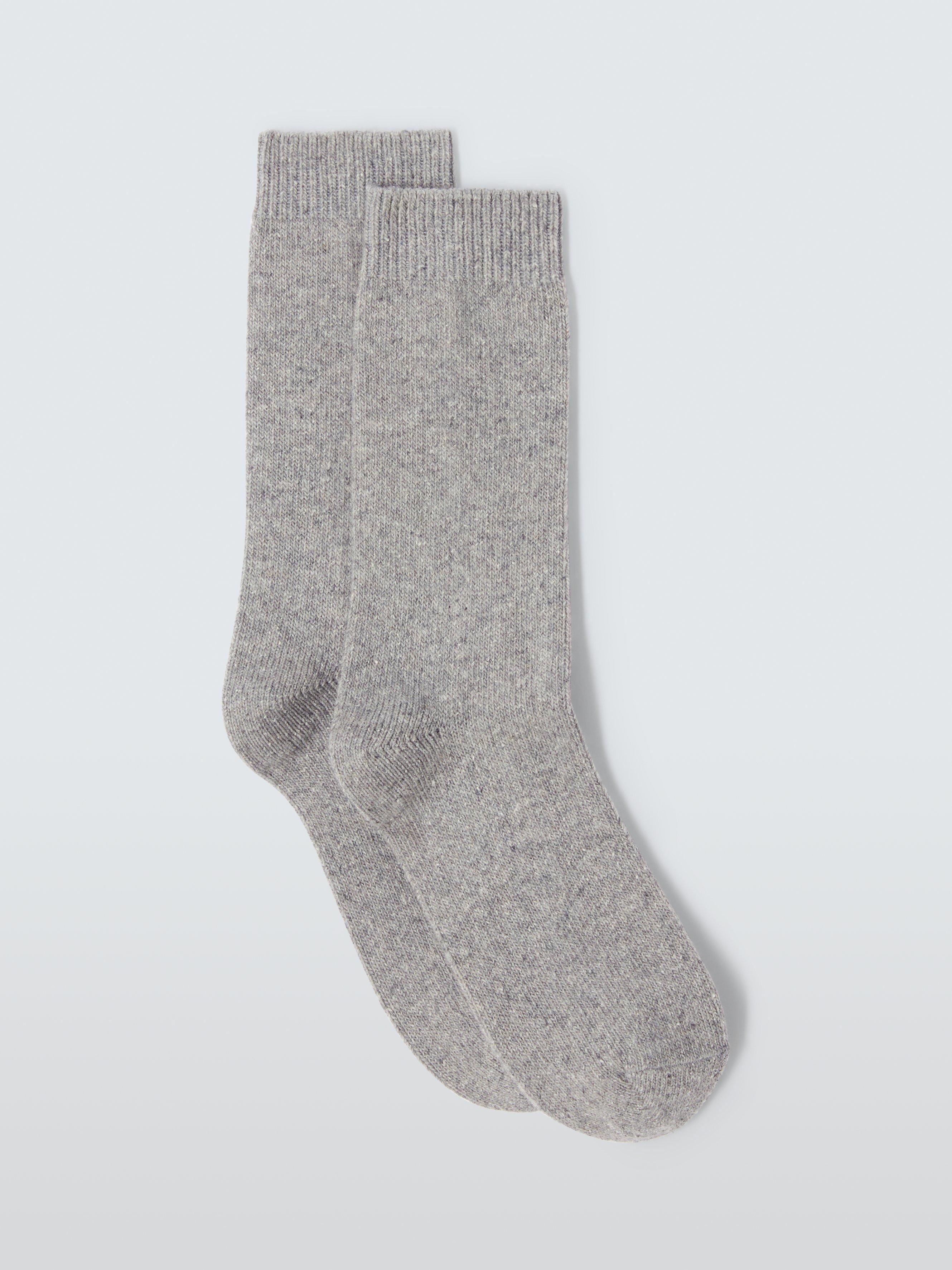 Product image 1 of 2, which shows John Lewis Wool Silk Blend Ankle Socks, Grey
