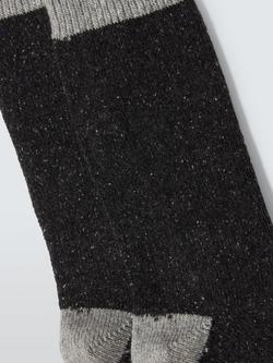 John Lewis Wool Silk Ankle Socks - view 2, Charcoal/Grey