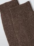 John Lewis Wool Silk Blend Ankle Socks, Mocha