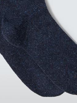 John Lewis Wool Silk Blend Ankle Socks - view 2, Navy