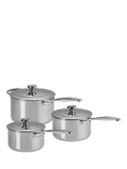 Le Creuset Classic 3-Ply Stainless Steel Saucepan Set, 3 Pieces