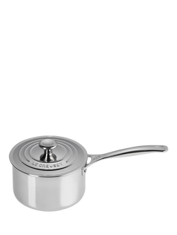 Le Creuset Classic 3-Ply Stainless Steel Saucepan Set, 3 Piece - view 2, Stainless Steel