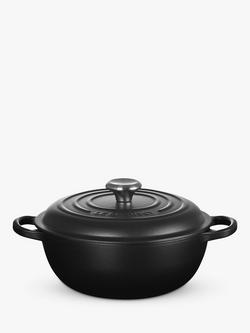 Le Creuset Provencale Cast Iron Casserole, 26cm, Satin Black