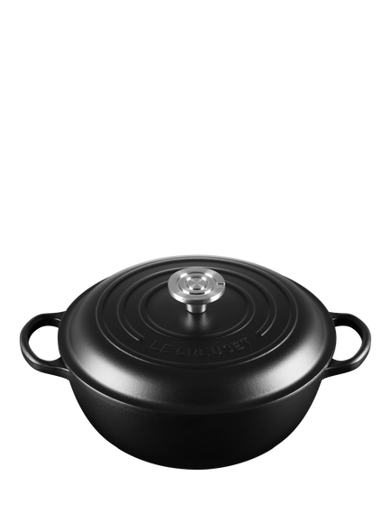 Le Creuset Provencale Cast Iron Casserole, 26cm - view 2, Satin Black