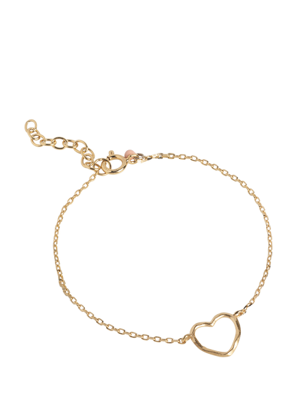 ENAMEL Copenhagen Organic Heart Bracelet, Yellow Gold, Yellow Gold