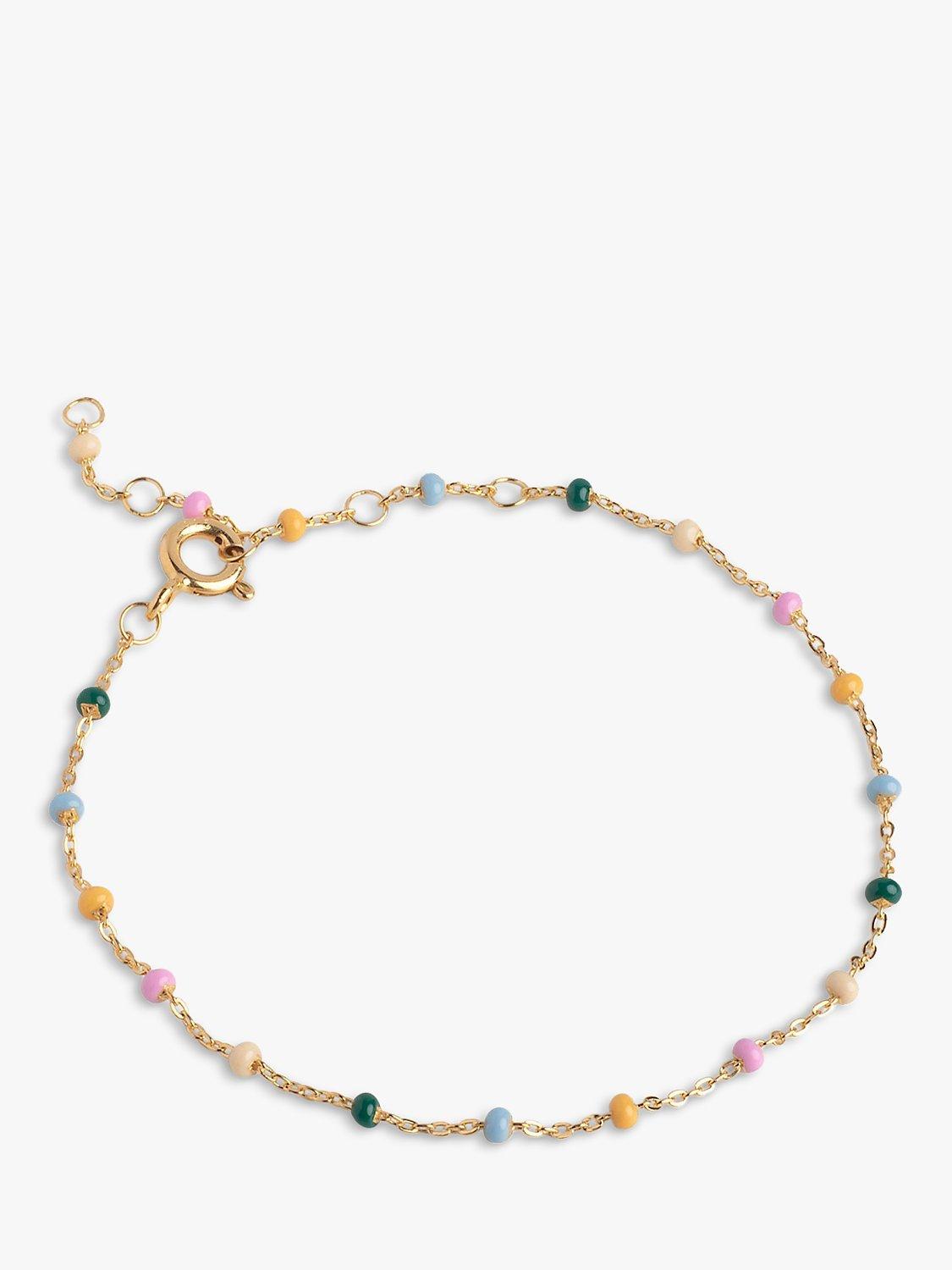 Product image 1 of 3, which shows ENAMEL Copenhagen Enamel Bead Chain Bracelet, Gold/Multi
