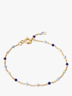 ENAMEL Copenhagen Enamel Bead Chain Bracelet, Gold/Marine
