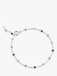 ENAMEL Copenhagen Enamel Bead Chain Bracelet, Silver/Marine