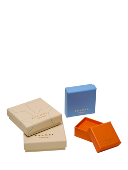 ENAMEL Copenhagen Lola Enamel Chain Earrings - view 2, Gold/White