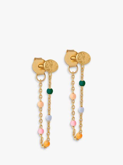 ENAMEL Copenhagen Lola Enamel Chain Earrings, Gold/Multi