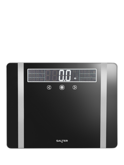 Salter Extra Wide Analyser Bathroom Scale, Black, Black