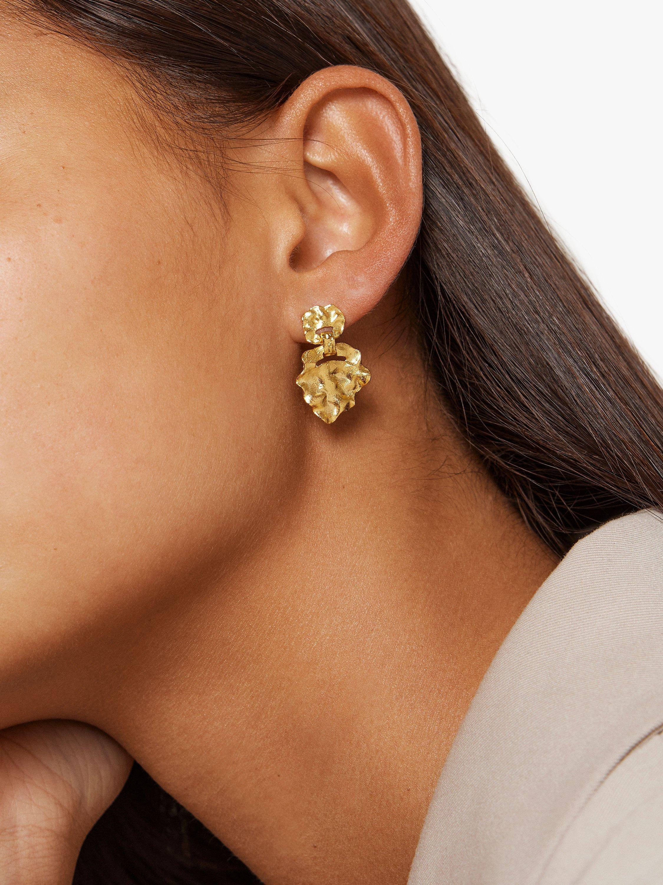 Product image 2 of 4, which shows ENAMEL Copenhagen Windy Earrings, Yellow Gold