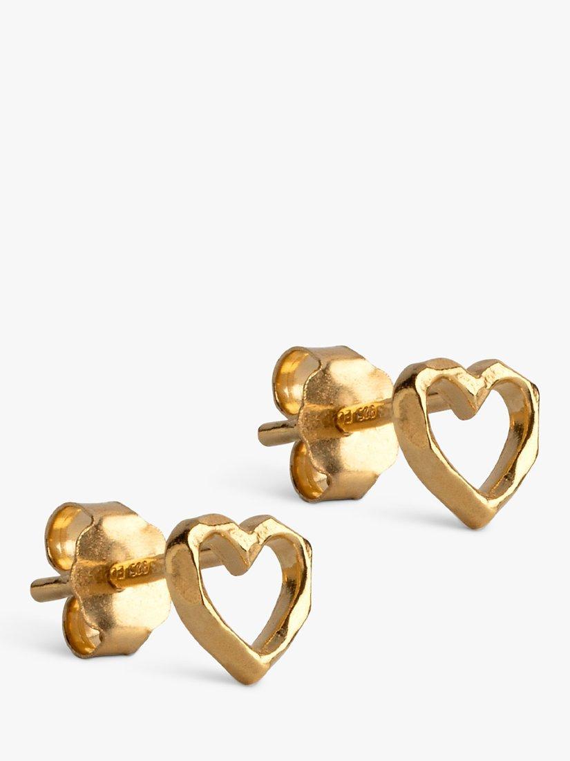 Product image 1 of 3, which shows ENAMEL Copenhagen Organic Heart Stud Earrings, Yellow Gold