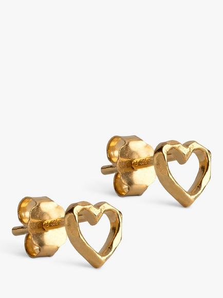 ENAMEL Copenhagen Organic Heart Stud Earrings, Yellow Gold, Yellow Gold