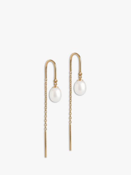 ENAMEL Copenhagen Eleanor Pearl Earrings, Yellow Gold, Yellow Gold