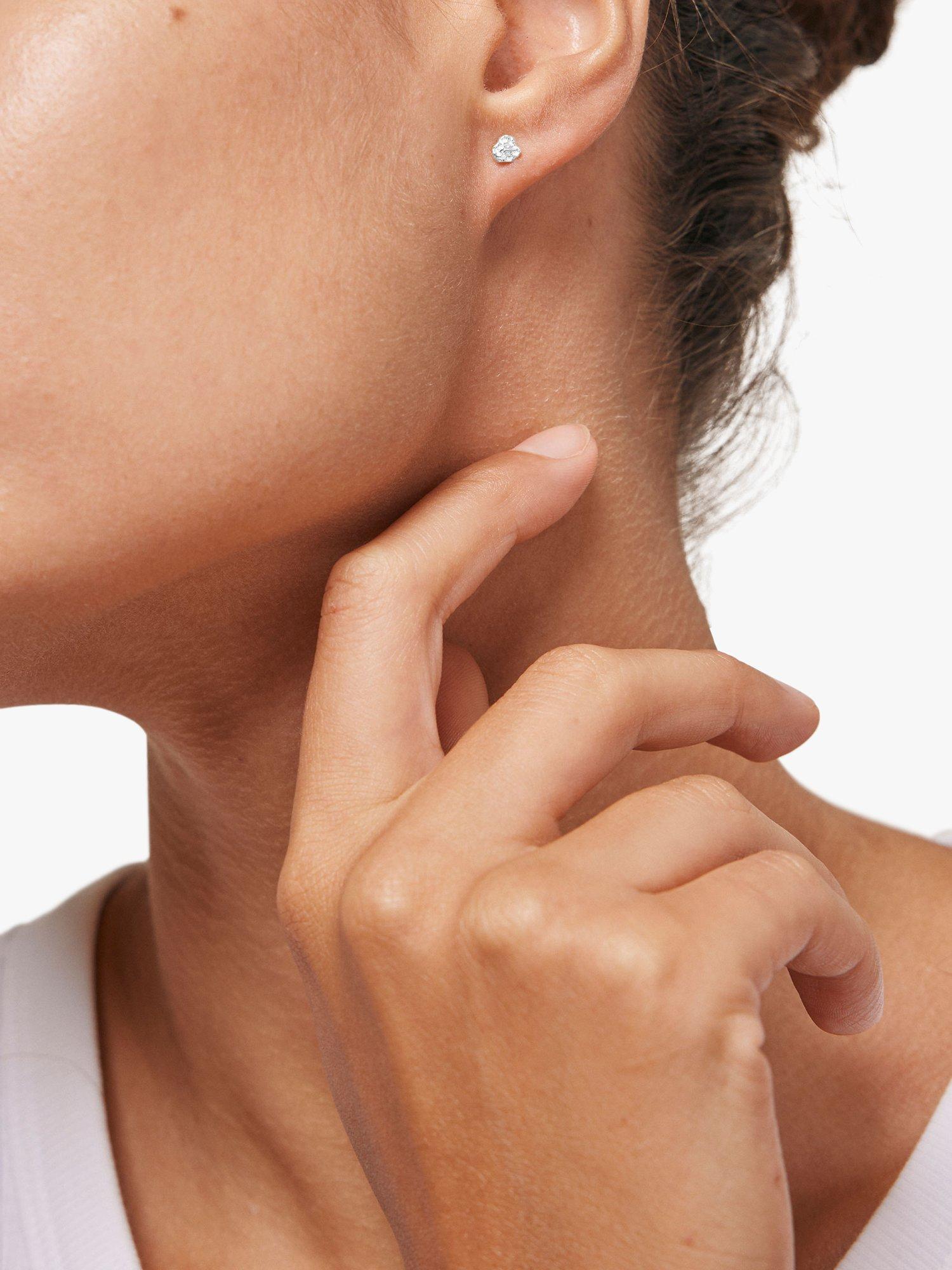 Product image 2 of 4, which shows ENAMEL Copenhagen Rio Mini Stud Earrings, Silver