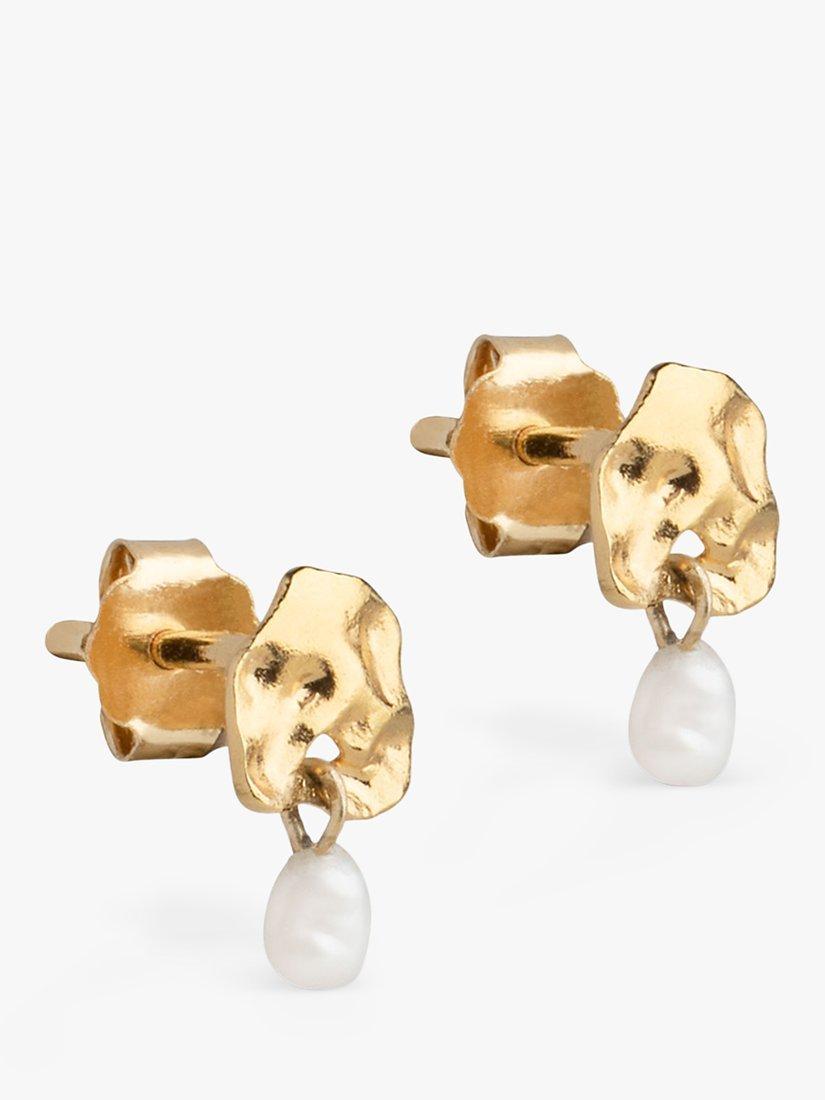 Product image 1 of 4, which shows ENAMEL Copenhagen Mio Pearl Stud Earrings, Gold