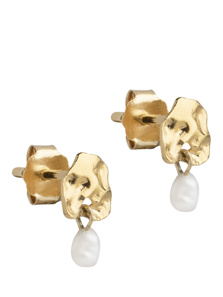 ENAMEL Copenhagen Mio Pearl Stud Earrings, Gold, Yellow Gold