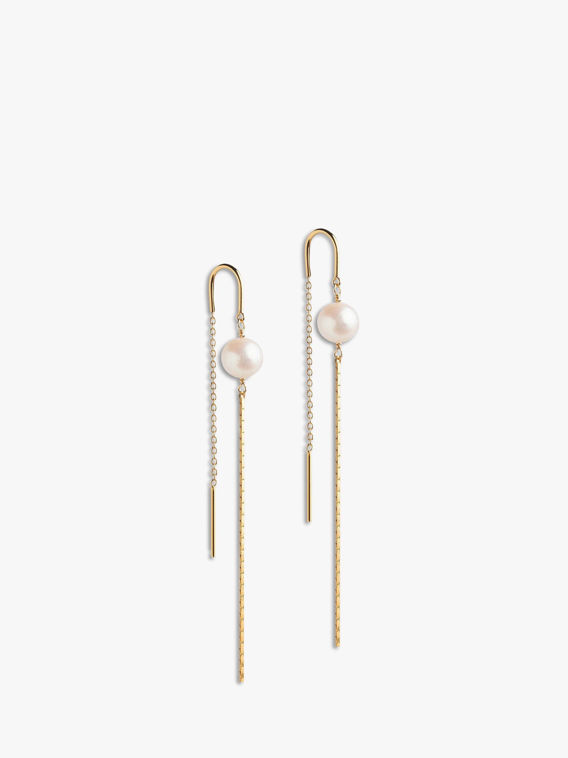 Product image 1 of 4, which shows ENAMEL Copenhagen Aga Chain Drop Earrings, Gold
