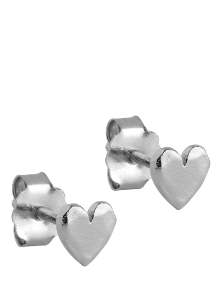 ENAMEL Copenhagen Heart Stud Earrings, Silver