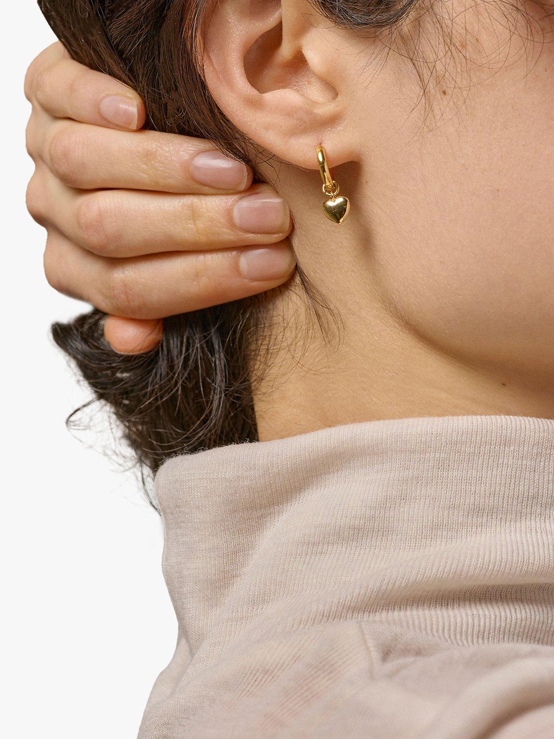 Product image 2 of 3, which shows ENAMEL Copenhagen Amore Hoop Earrings, Gold