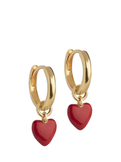 ENAMEL Copenhagen Amore Hoop Earrings, Gold/Red