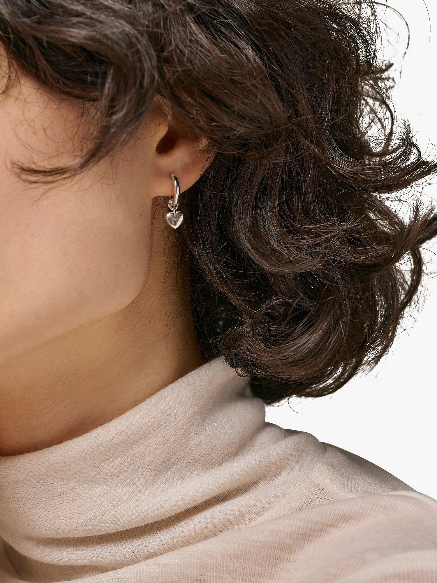 Product image 2 of 4, which shows ENAMEL Copenhagen Amore Hoop Earrings, Silver