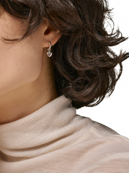 ENAMEL Copenhagen Amore Hoop Earrings, Silver - view 2, Silver