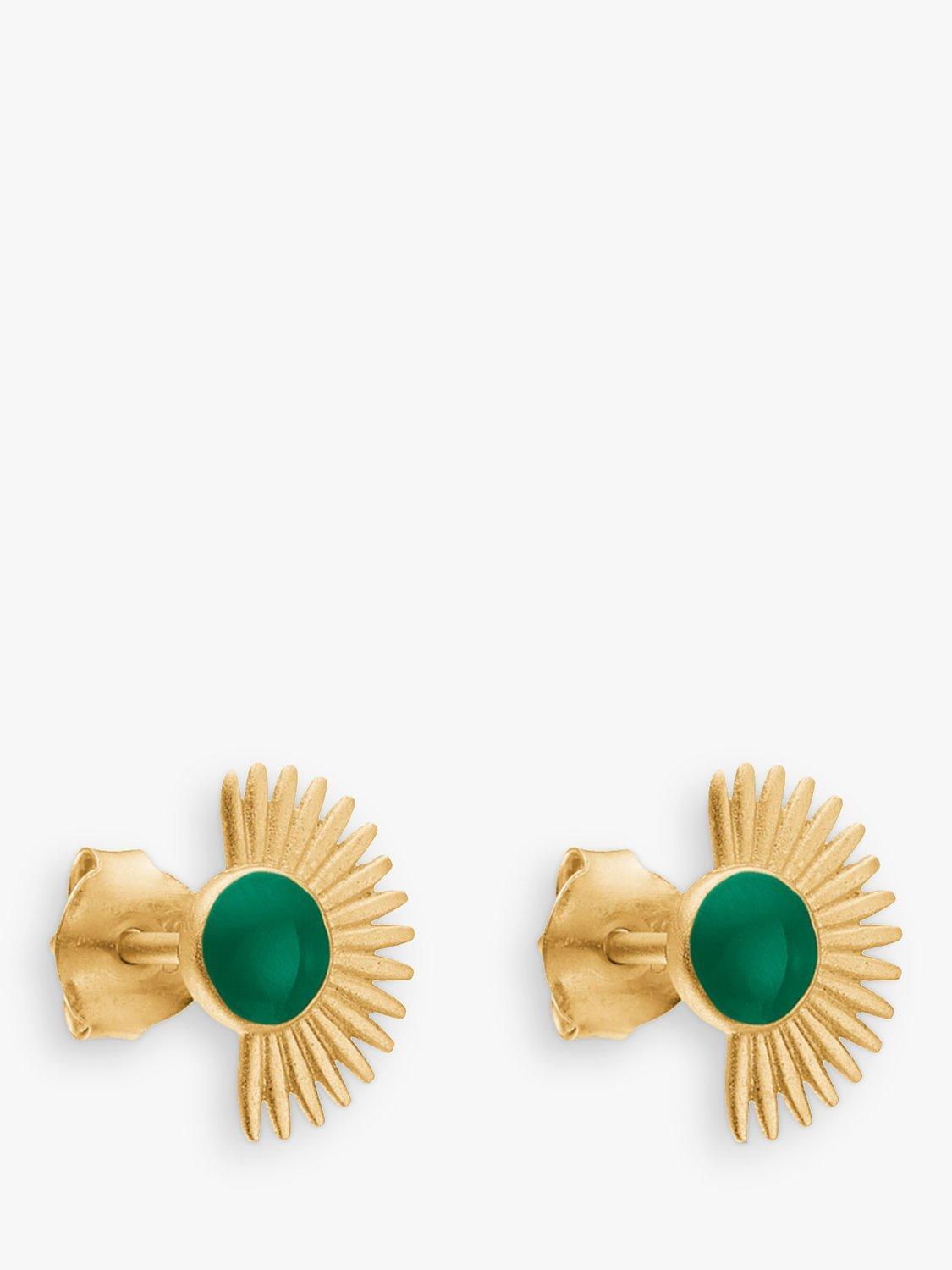 Product image 1 of 4, which shows ENAMEL Copenhagen Soleil Stud Earrings, Green