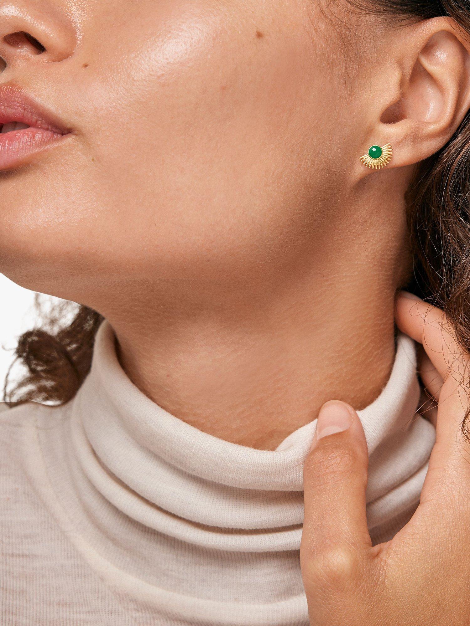 Product image 3 of 4, which shows ENAMEL Copenhagen Soleil Stud Earrings, Green