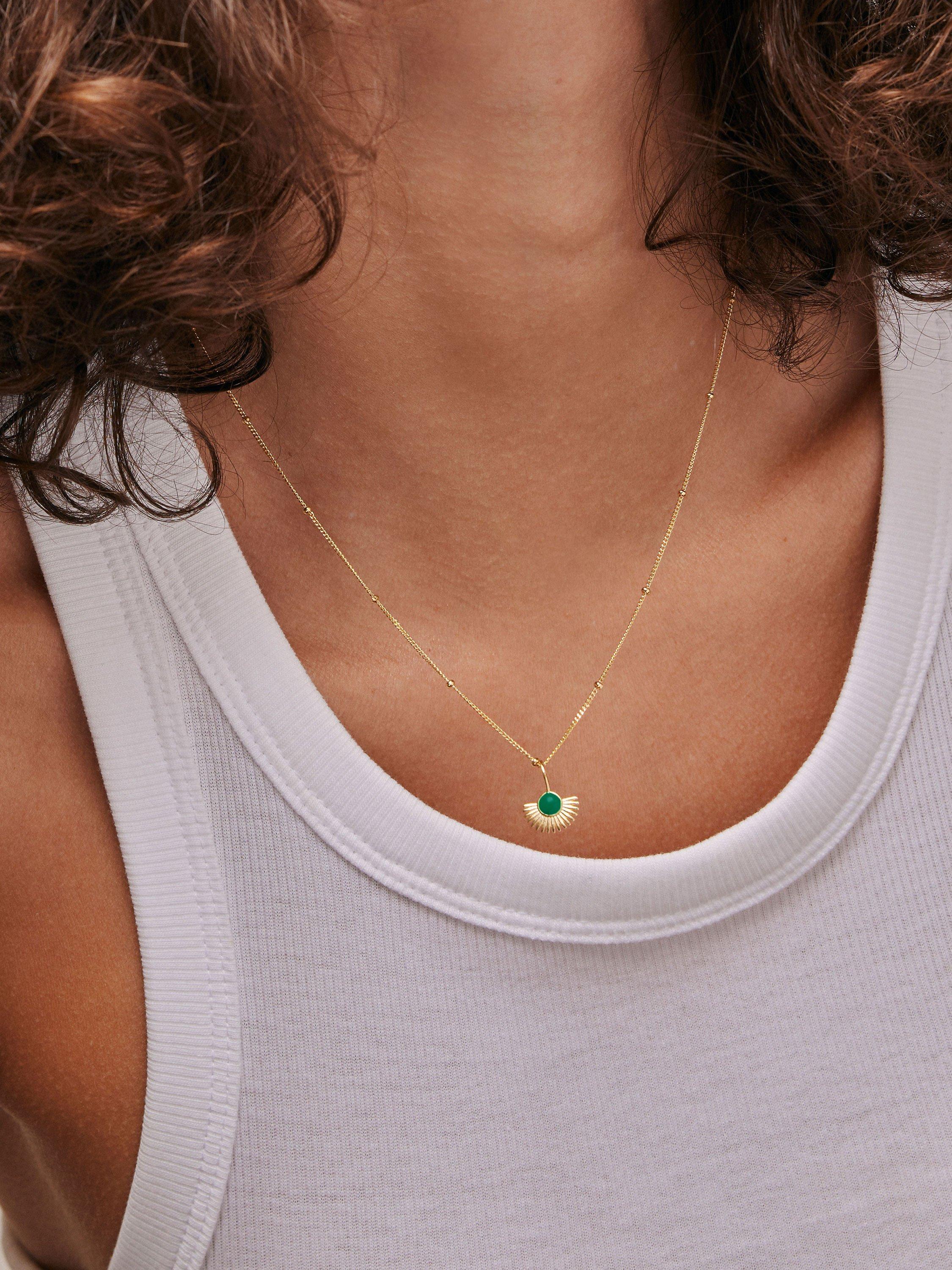 Product image 2 of 4, which shows ENAMEL Copenhagen Soleil Necklace, Green